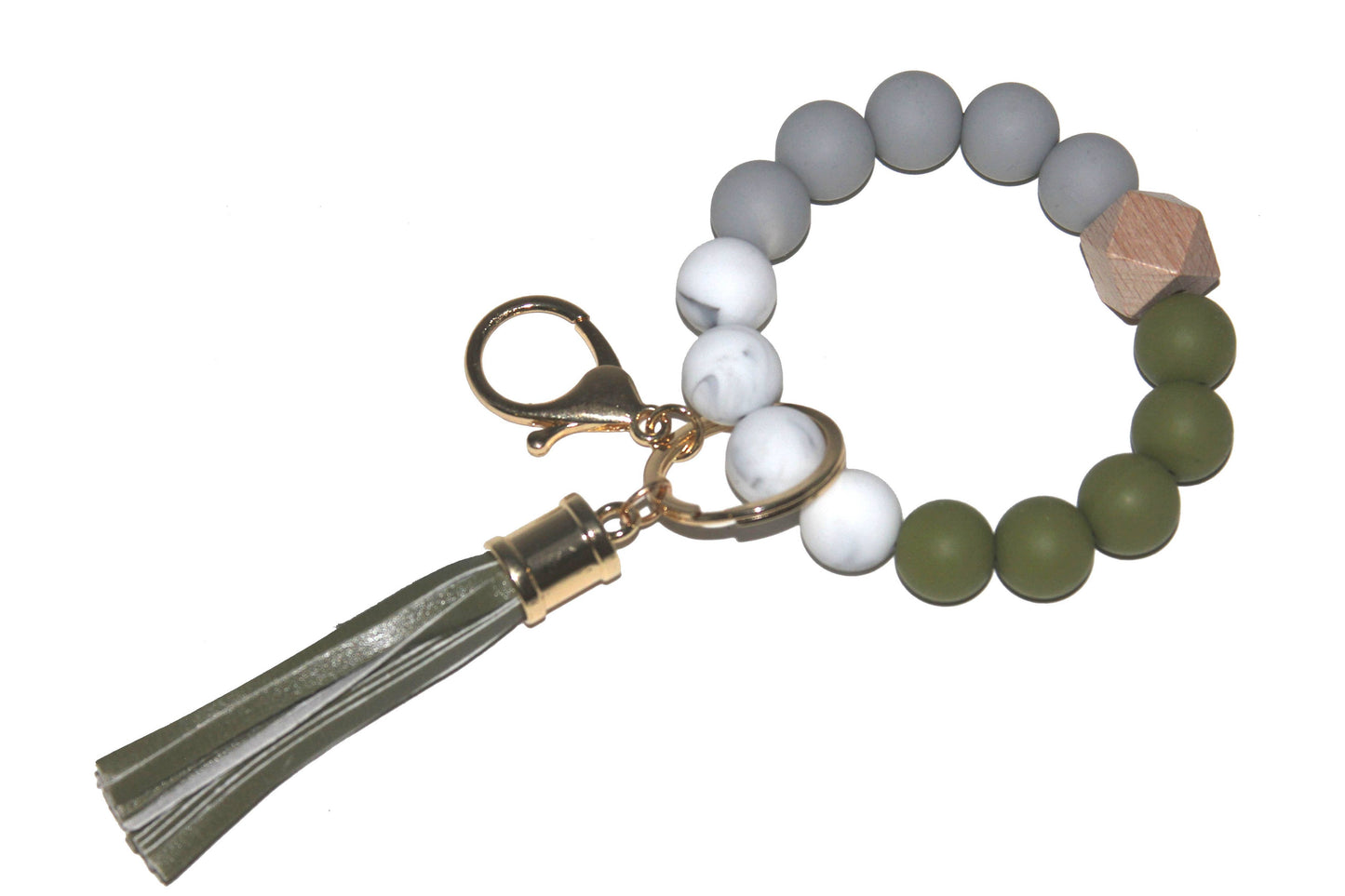 Silicone Beaded Keychain Bracelet