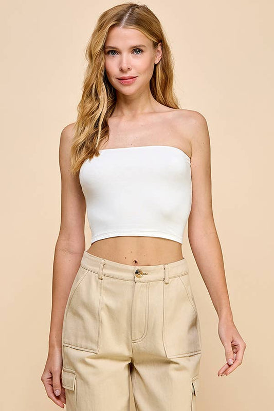 White Double Layered Tube Top