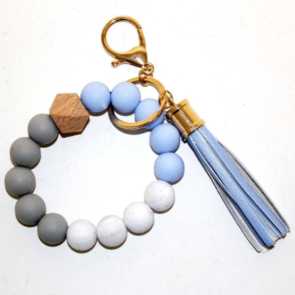 Silicone Beaded Keychain Bracelet