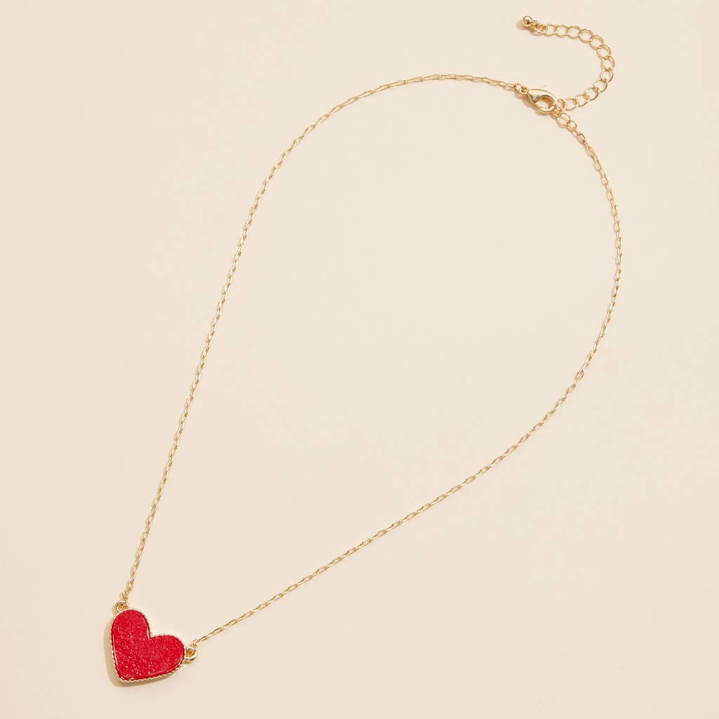 Heart Stone Charm Necklace