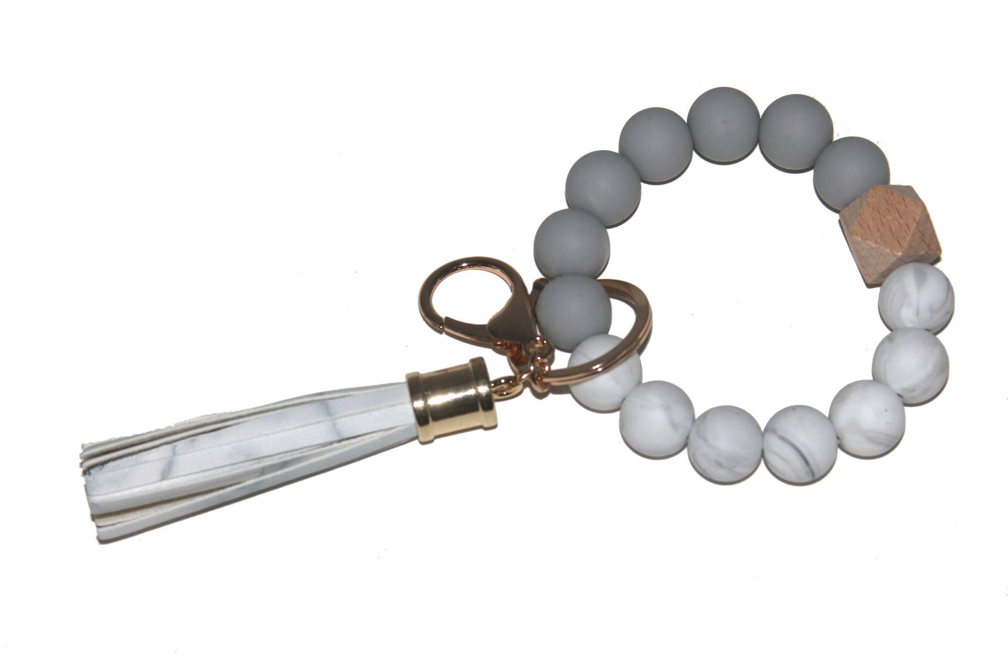 Silicone Beaded Keychain Bracelet