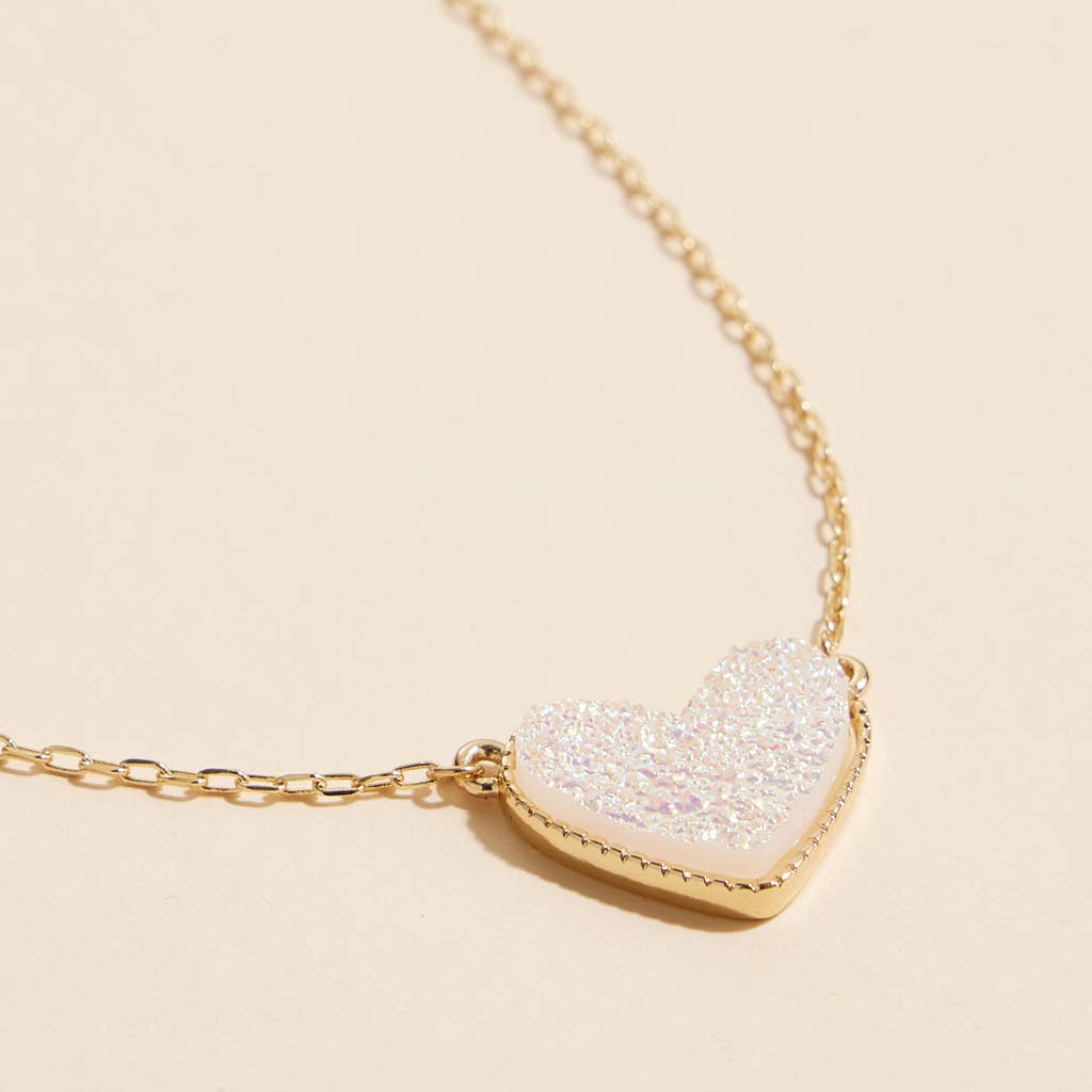Heart Stone Charm Necklace
