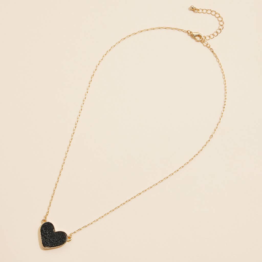 Heart Stone Charm Necklace