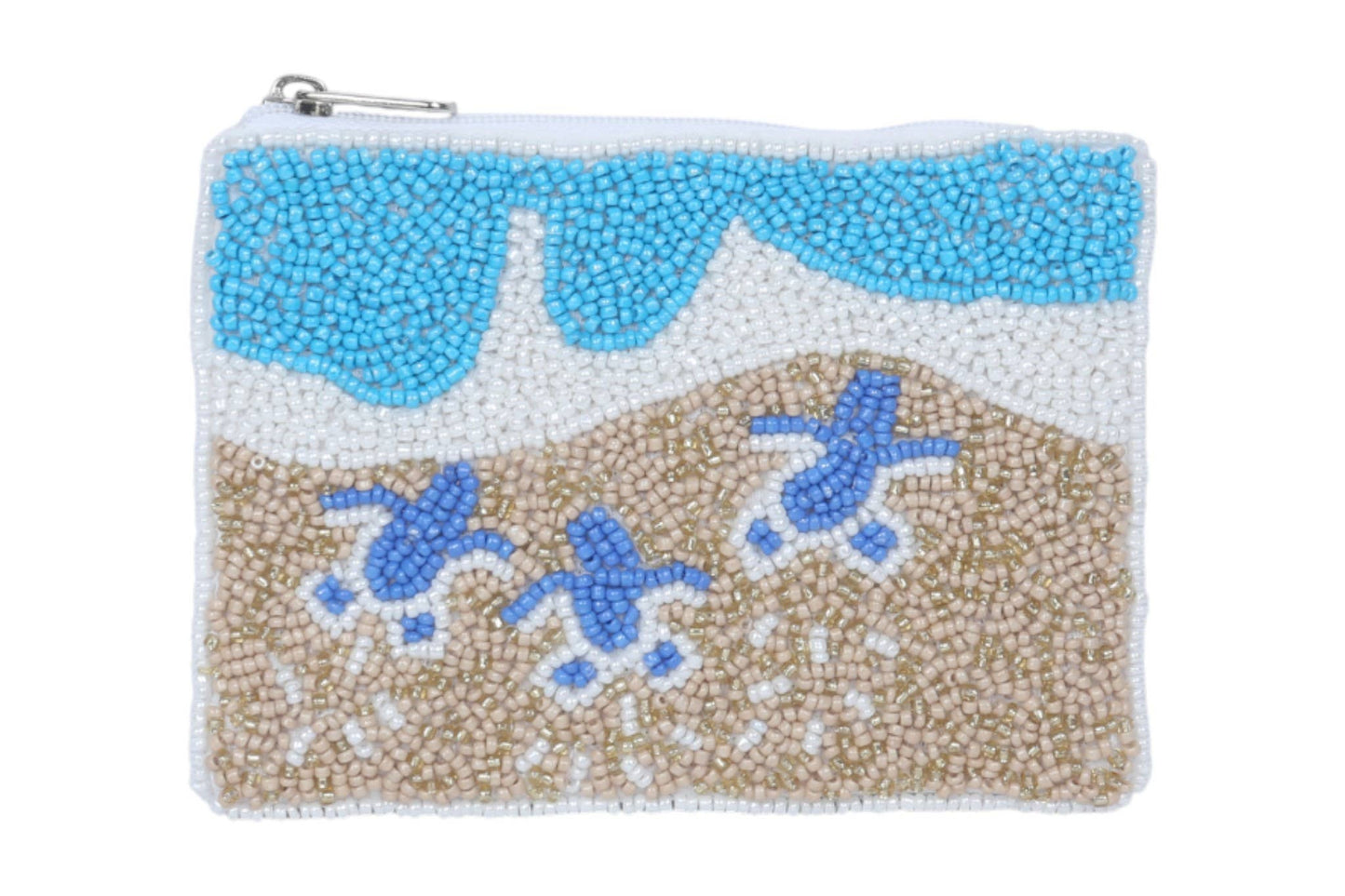 Ocean Turtles Beaded Coin Purse