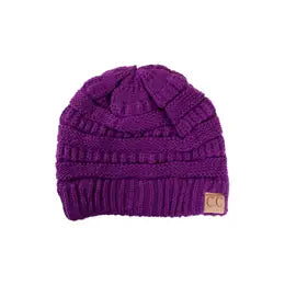 C.C Ribbed Solid Color Beanies