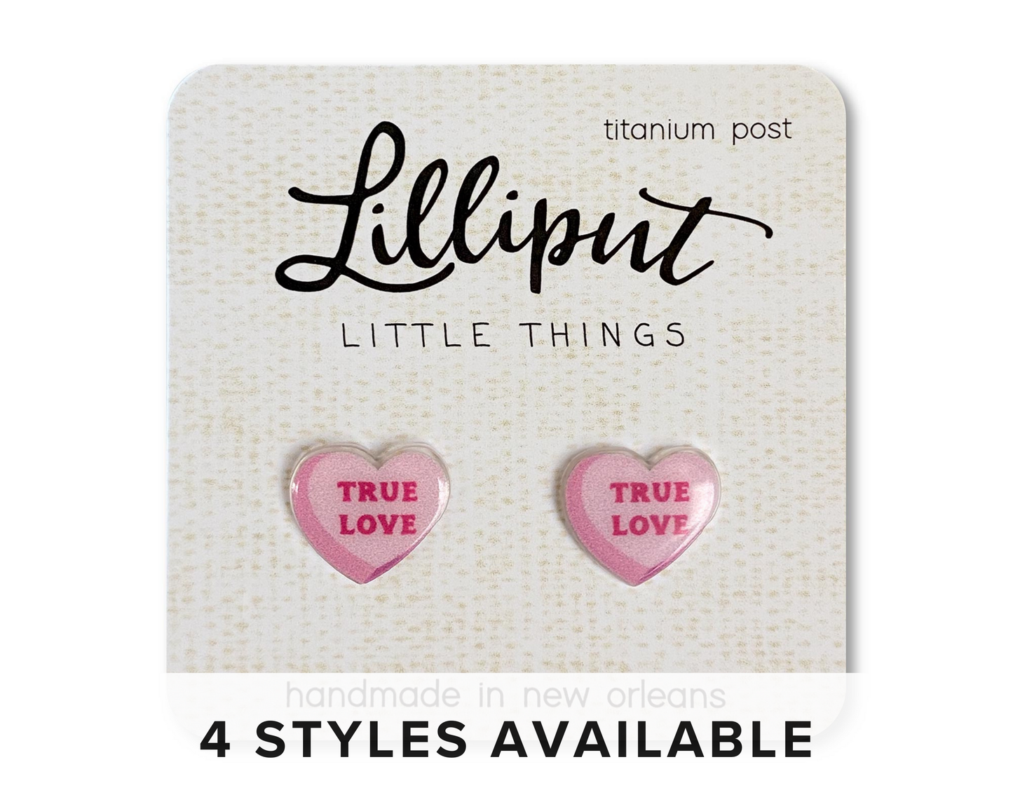 Valentines Day Candy Hearts Earrings
