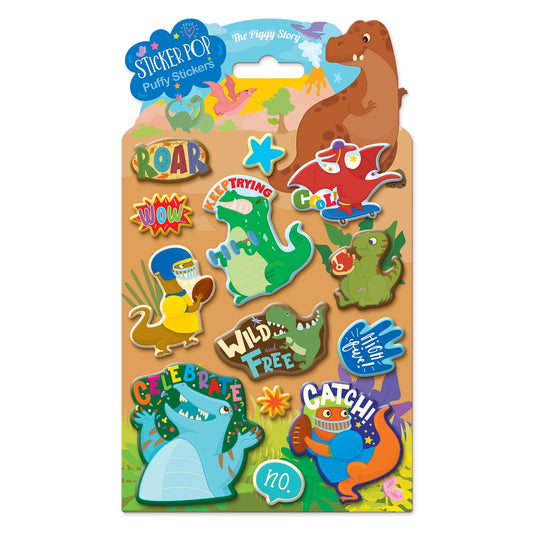Sporty Dinos - Sticker Pop Puffy Stickers