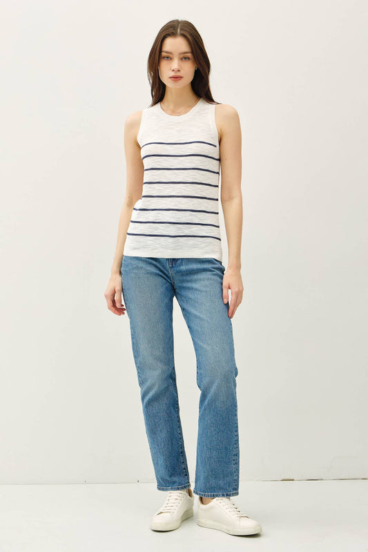 Navy Stripped Knit Tank