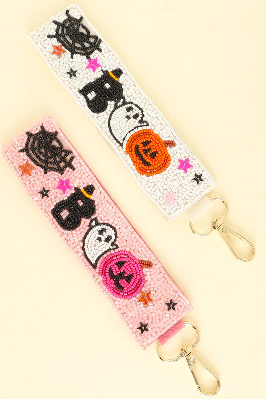 Halloween Boo Decorative Seed Bead Key Chain