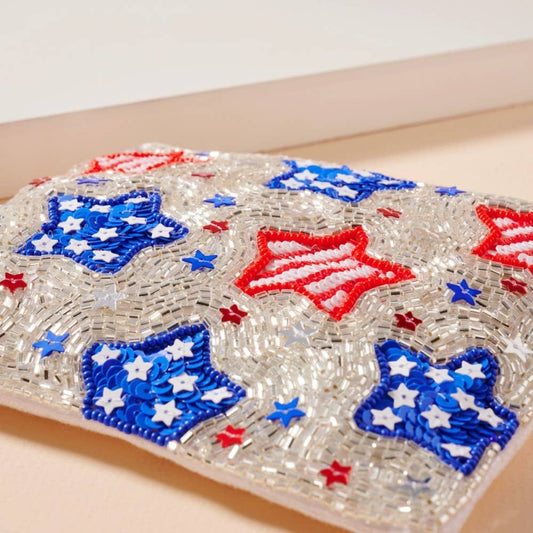 USA Beaded Coin Pouch