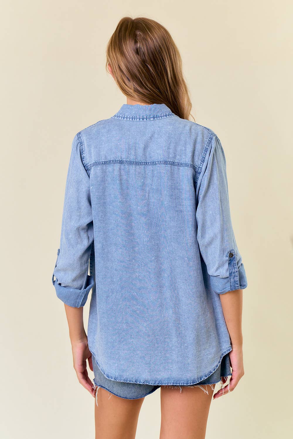 Chambray Shirt W Pockets