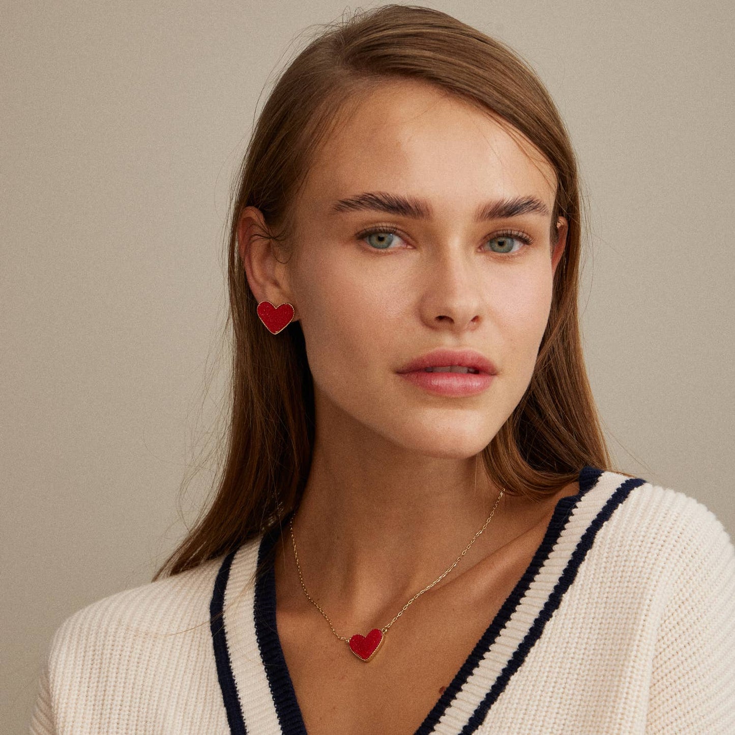 Heart Stone Charm Necklace