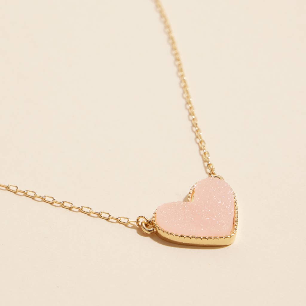 Heart Stone Charm Necklace
