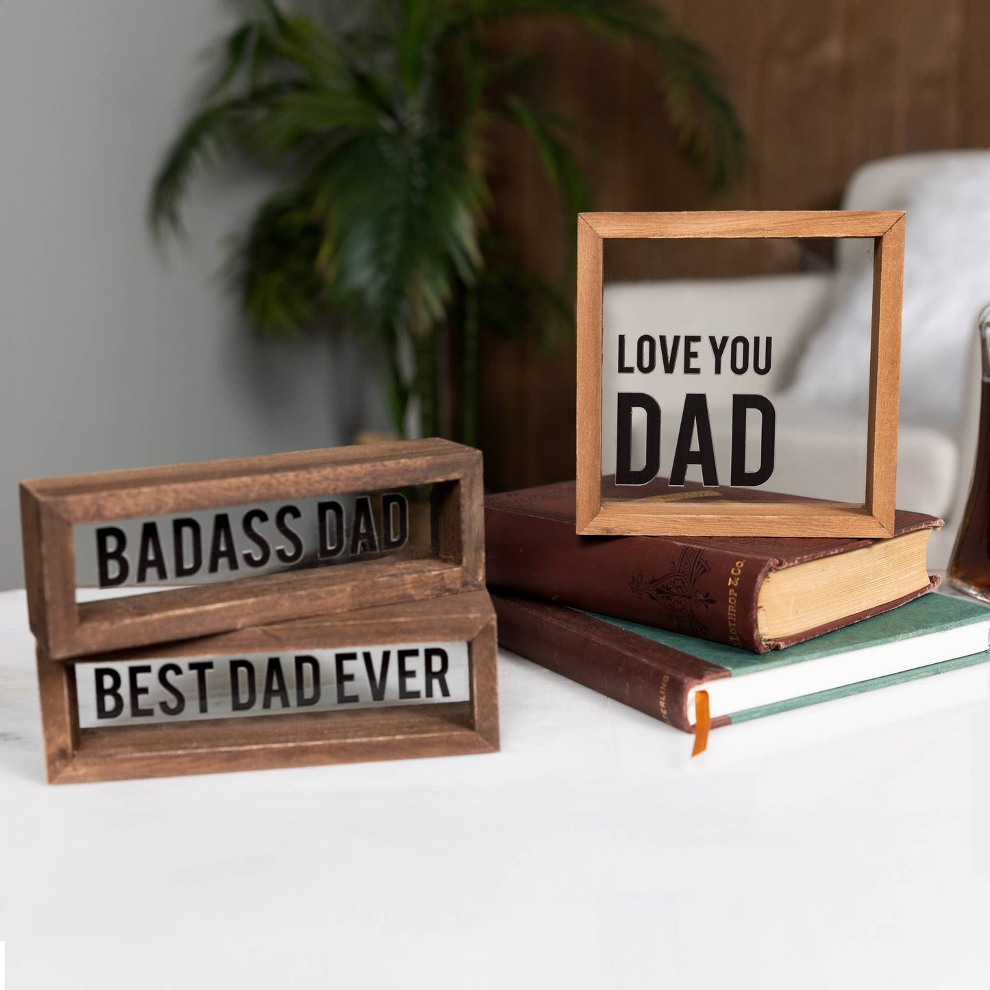 Best Dad Ever - 6" x 2" Wood Framed Plaque