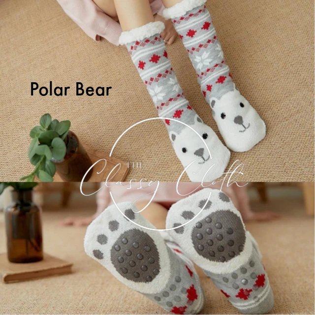 Polar Bear Non-Slip Sherpa Socks