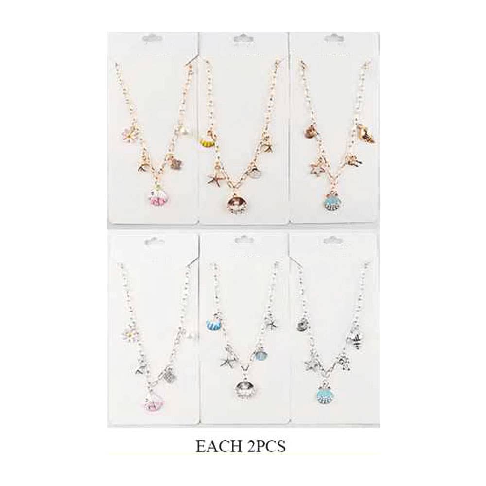 Seashell Starfish Charm Necklace