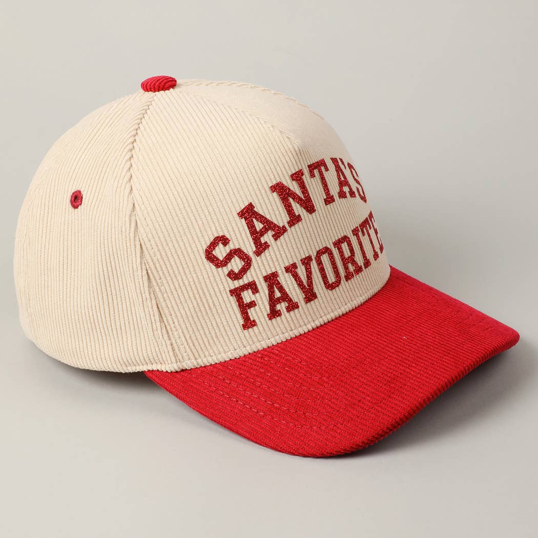 Santa's Favorite 5 Panel Corduroy Hat