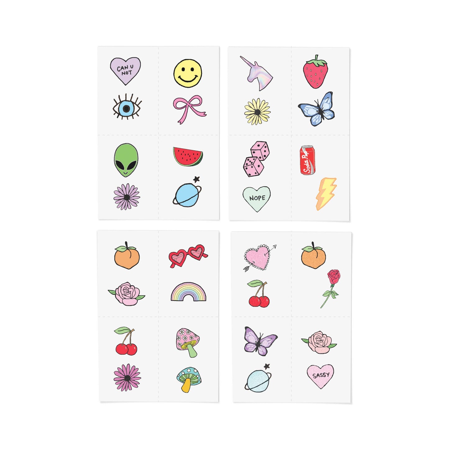 Retro Littles Temporary Tattoo Pack