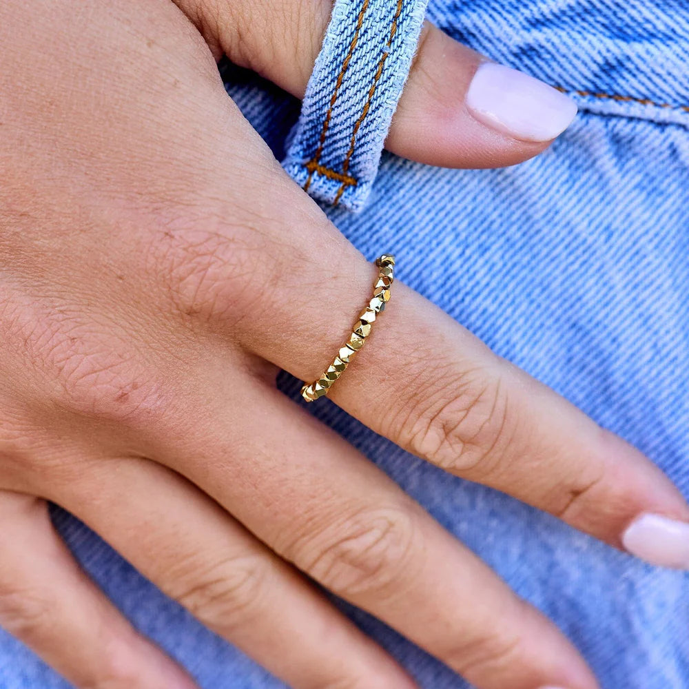 Gold Bead Stretch Ring