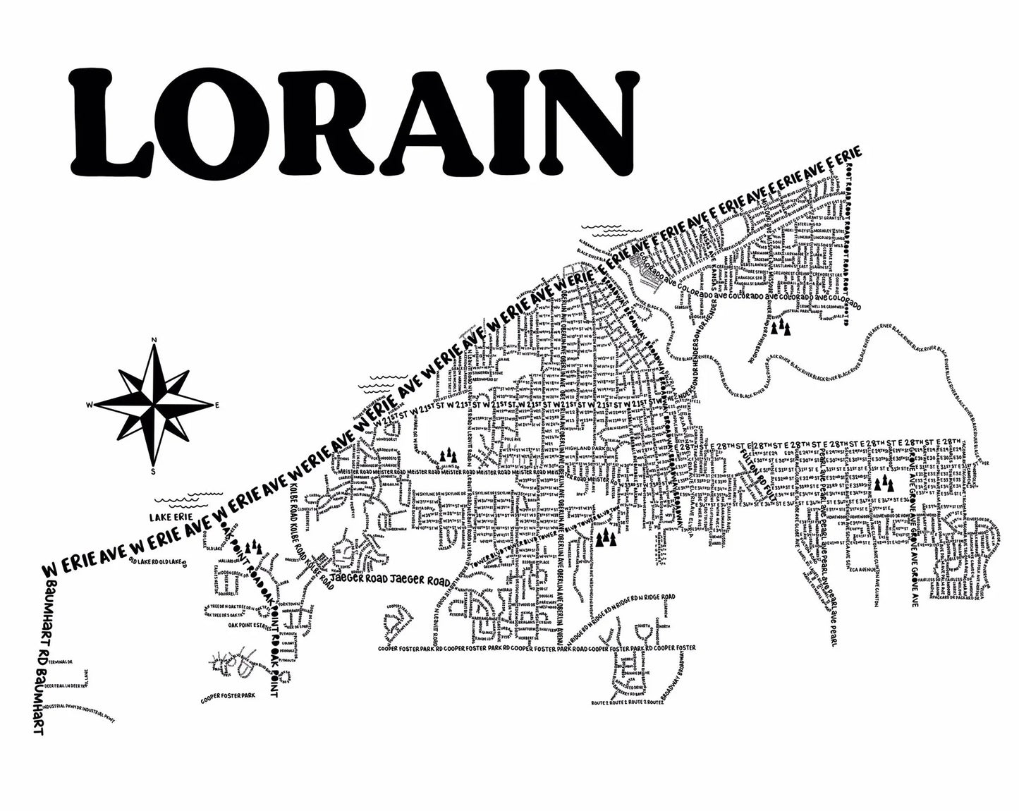 Lorain Map 8x10 Print