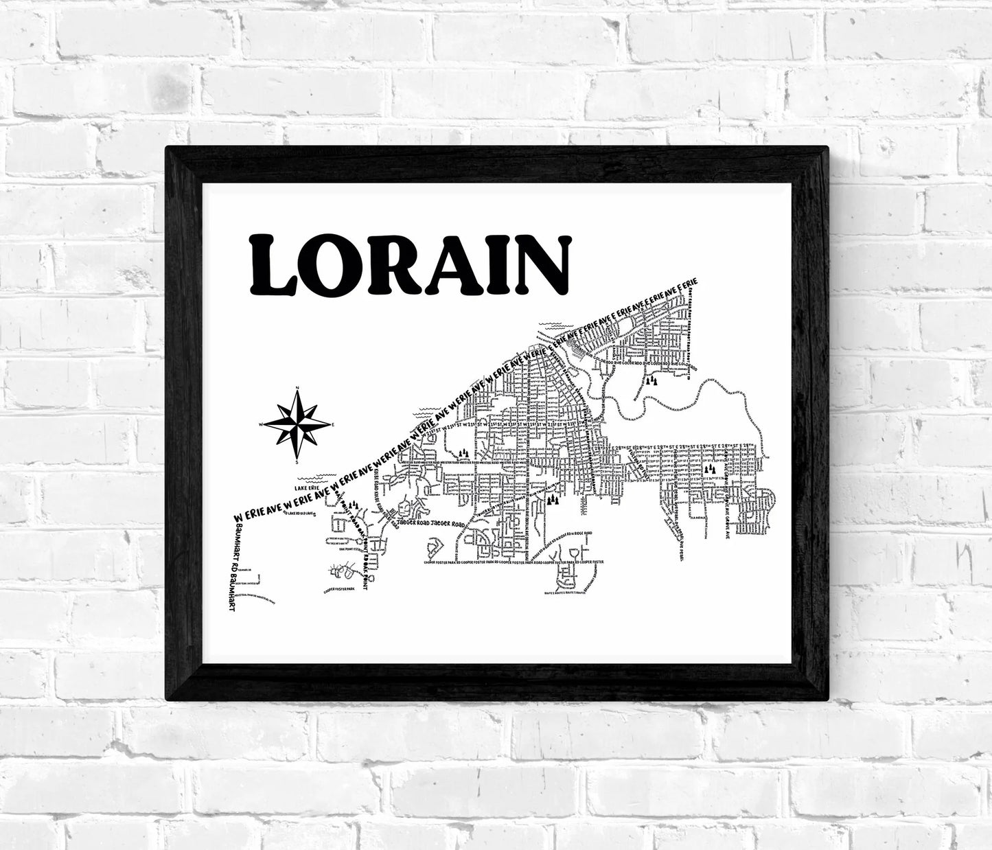 Lorain Map 8x10 Print