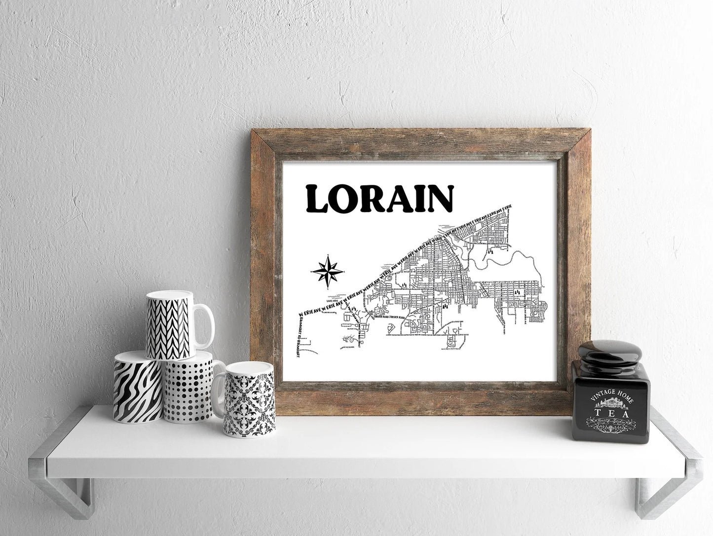 Lorain Map 8x10 Print