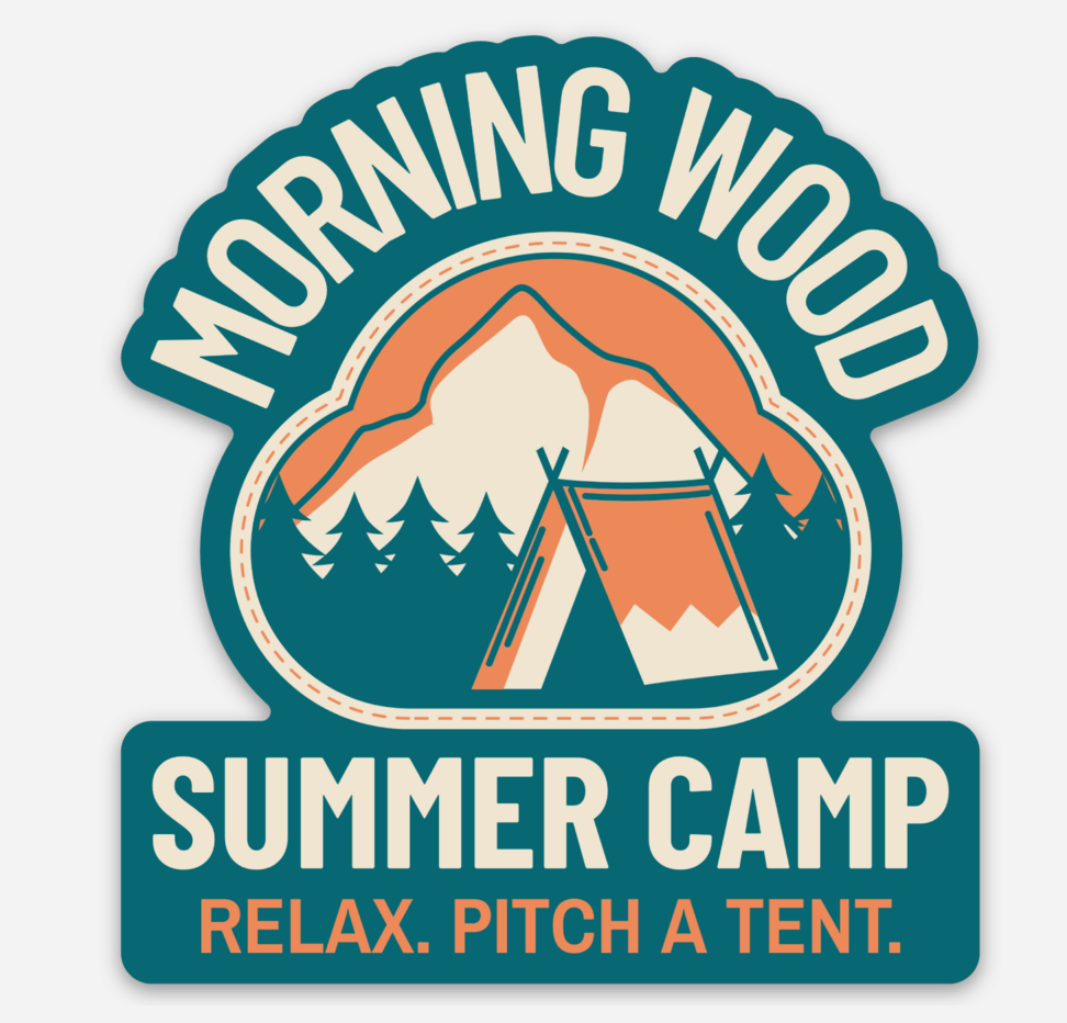 Camp Morning Wood Sticker - Mistakes on the Lake