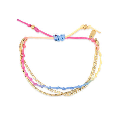 Ombre Rainbow Knot Layered Bracelet