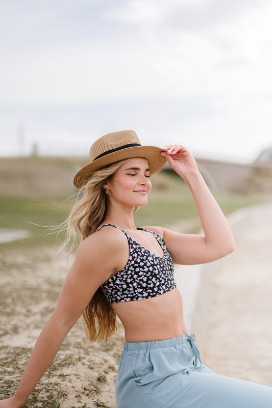 Panama Straw Beach Hat - Light Tan