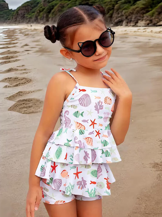 Toddler Boho Sea Life Swimsuit - 2pc