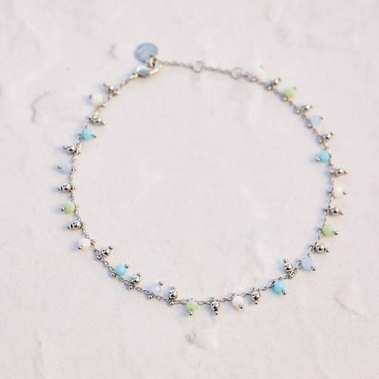 Blue Sea Hanging Bead Anklet