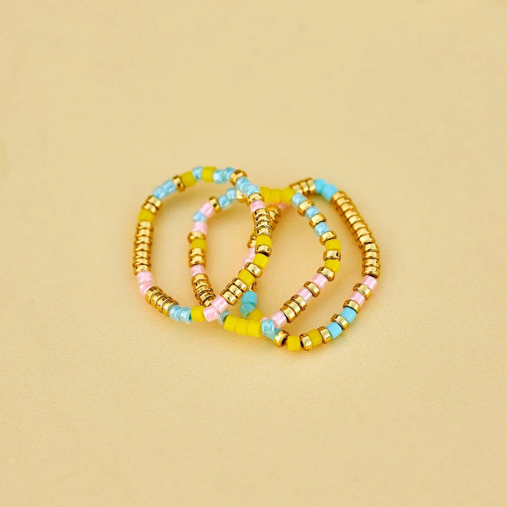 Mixed Sunset Beach 3 Pack Stretch Rings