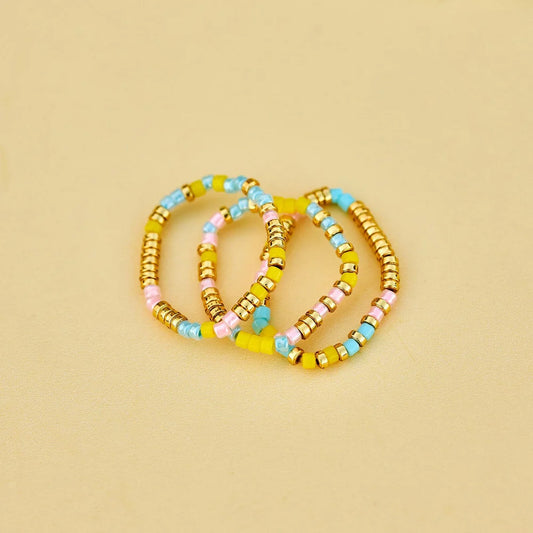 Mixed Sunset Beach 3 Pack Stretch Rings