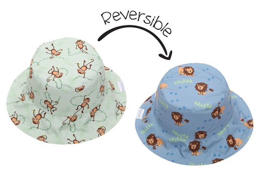 Kids UPF50 Sun Hat - Lion/Monkey