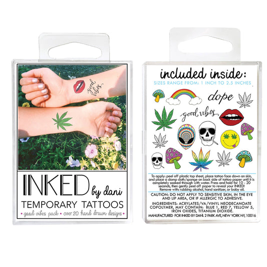 Good Vibes Temporary Tattoo Pack