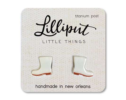 White Boots Earrings